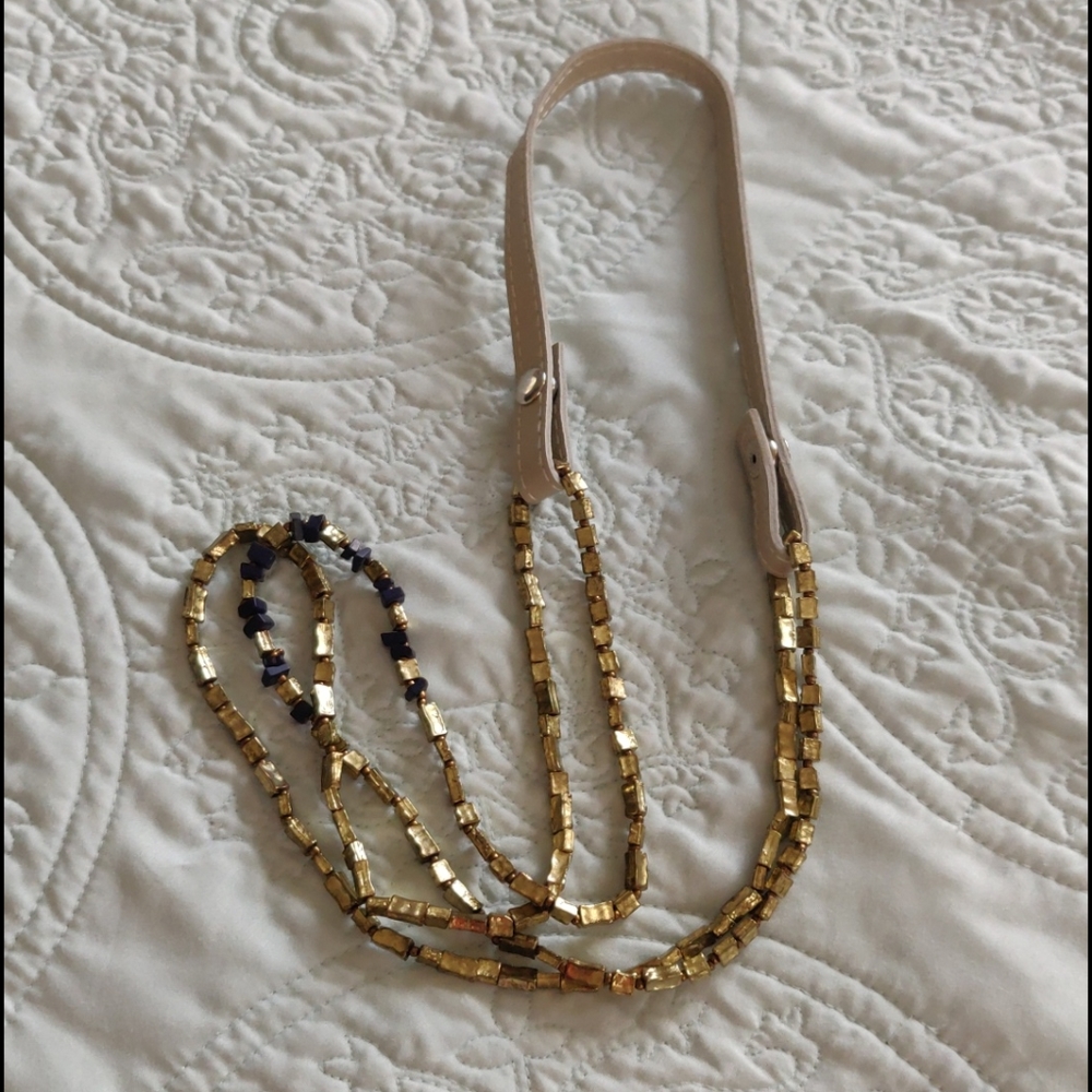 Noonday necklace with 2 leather straps